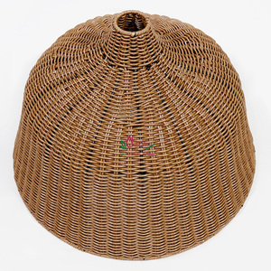 Abat-jour en polyrotin fait main en forme de cloche, style industriel bohème, de haute qualité, respectueux de l'environnement - Product Image 6