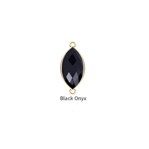 Connecteur en Agate Bleue Faite à la Main - Connecteur en Argent Sterling 925, Pierre Facettée Forme Marquise, Double Anneau pour Bijoux - Product Image 4