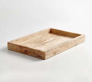 Plateau décoratif en pierre de travertin naturel pour la maison, l'hôtel, la salle de bain et la cuisine de luxe - Product Image 2
