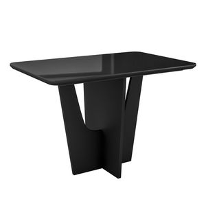 Mesa de Comedor Compacta Italiana para 4 Personas con Base de Madera Negra y Tapa de Vidrio Pintado - Product Image 6