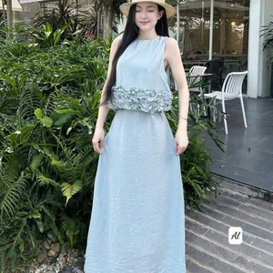 Conjunto de Shorts Largos y Bonitos de 2 Piezas para Mujer, 100% Algodón, Ecológico, Casual, Lavable, Ajuste Ceñido, Fabricante de Vietnam - Product Image 1