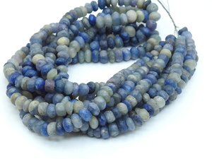 Perles rondes en saphir bleu - Finition mate polie - Fil de 16 pouces - Pour la fabrication de bijoux - Fournitures pour grossistes - Pierre naturelle - Fournisseur tiers - Product Image 4