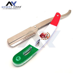 Mexican Flag Handle Barber Straight Cut Throat Shaving Razor Professional Salon <b>Swing</b> Lock Razor for Classic Wet Shaving - Product Image 4