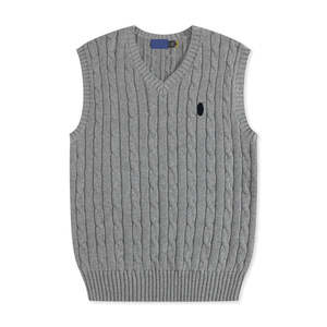 Chaleco de Punto sin Mangas con Cuello en V, 100% Algodón, Casual, para Mujer, Invierno - Product Image 4