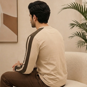 premium cotton casual crew <b>neck</b> breathable comfortable stylish everyday premium comfortable br <b>MEN</b> FULLSLEEVES <b>TSHIRTS</b> <b>MEN</b> FULL - Product Image 2