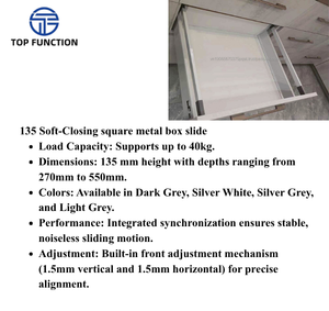 135 Soft Closing Square Metal Box <b>Slide</b> Double Wall <b>Drawer</b> System for Modern Kitchen Dining Bedroom Cabinet Storage Solutions - Product Image 2