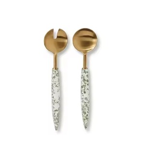 Elegant Metal Salad <b>Server</b> Set <b>Buffet</b> Serving Spoon Fork for Banquets and Events - Product Image 4