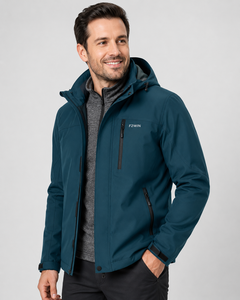 Force 2 Win Men's Red Windproof Jacket with Zipper Closure Pockets Casual Winter Wear Corduroy Fabric Quick Dry & Eco-Friendly - Product Image 4