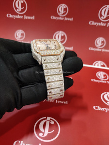 Montre de luxe pour homme en moissanite et diamant, personnalisée, 40 mm, design à échelle entièrement arabe, grand grossiste indien, fabricant de montres personnalisées - Product Image 3