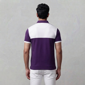 Custom Made Cotton Two Tone purple And white Color Combination Polo <b>Collar</b> Men <b>T</b>-<b>shirts</b> Custom Logo Printing Polo <b>Shirts</b> - Product Image 2