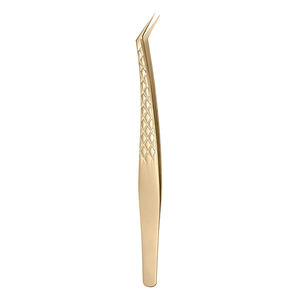 Golden Anti-Static Stainless Steel Lightweight Precision Eyelash Extension Tweezers Volume Tips Customizable Length-Professional - Product Image 1