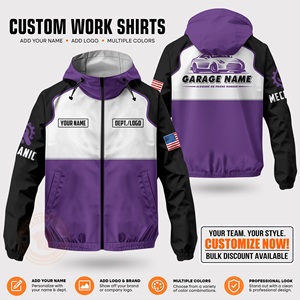 Chaqueta de Trabajo Unisex Personalizada, Manga Larga, Impermeable, Transpirable, Resistente al Viento, 180g Poliéster, Uniforme de Mecánico de Garaje, Transferencia Térmica - Product Image 4