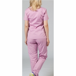 Conjuntos de uniformes médicos con cuello alto y manga corta para mujer, elegantes conjuntos de uniformes de enfermera para hospital. - Product Image 5