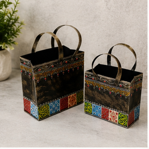 Cesta Rectangular de Hierro con Acabado Pintado, Diseño Tradicional para Decoración del Hogar y Regalos Empresariales - Venta al por Mayor - Product Image 3