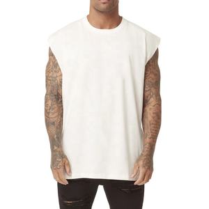 Camisetas transpirables de verano para hombre, camiseta blanca 100% de algodón sin mangas para entrenamiento, camiseta informal de Culturismo - Product Image 1