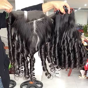 Extensiones de Cabello Natural Ondulado Negro de Alta Calidad con Frontal y Paquetes para Hacer Pelucas - Product Image 2