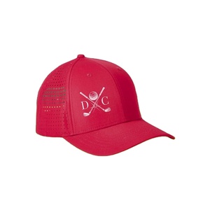 <b>Waterproof</b> Perforated 100% Polyester Light Weight Adjustable Laser Cut Golf Hats Gorras Snapback Custom 6 Panel Golf <b>Caps</b> - Product Image 6