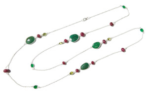 Emerald Cut Gemstone <b>Statement</b> <b>Necklace</b> 925 Sterling Silver Handmade Trendy Gift - Product Image 3