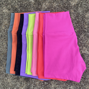 Mid Waist Elastic Waist Blue Yoga <b>Shorts</b> Women Seamless <b>Stretchy</b> Spandex/Nylon with Ruched Butt Design for Gym Workout - Product Image 2