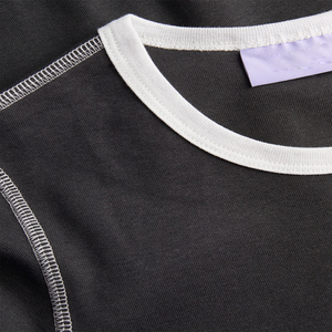 Camiseta de Punto de Manga Larga para Mujer, Color Gris Oscuro, Cuello Redondo, Corte Regular, Transpirable, 100% Algodón, para Todas las Temporadas - Product Image 4
