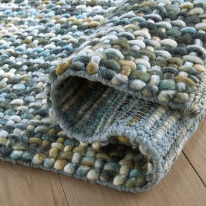 100% Wool Hand Woven Braided <b>Rugs</b> Natural Wool Handmade Loop Solid Color Scandinavian Style Eco-Friendly <b>Thick</b> Flat <b>Pile</b> Latex - Product Image 6