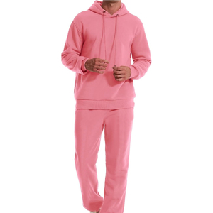 Unisex Treading Design Oversized <b>Plain</b> Solid Breathable Blank Sweatpants and Hoodie Set <b>Tracksuit</b> For Men 100% Cotton - Product Image 1