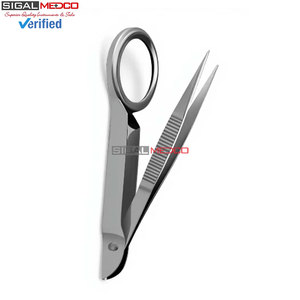 Pince Loupe de Précision 3,5 Pouces avec Loupe Intégrée, en Acier Inoxydable de Qualité Allemande, Pointe Fine, pour Usage Médical et Chirurgical - Product Image 3