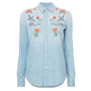 Camisas de Mezclilla de Algodón Suave Premium para Mujer, Manga Larga, Cierre de Botones, Estilo Casual y Formal, Corte Holgado, Color Azul Denim - Product Image 6