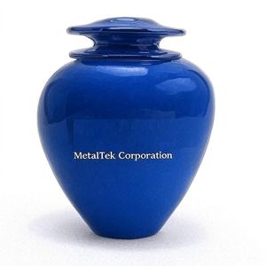 Urna de cremación Satori de lujo azul brillante diseño americano moderno colores personalizables tarros de cenizas para adultos suministros funerarios al por mayor. - Product Image 2