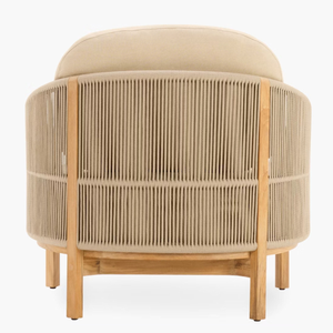 Ensemble de sièges de jardin d'extérieur avec structure en teck massif, tissu de coussin résistant aux UV, table basse à lattes et accoudoirs - Product Image 5