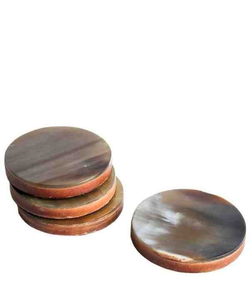 Handcrafted Horn <b>Coasters</b> with Premium Shine Elegant <b>Drink</b> <b>Coasters</b> Made from Natural Horn Decorative Artisan Horn <b>Coaster</b> Set R - Product Image 2