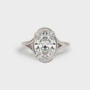 Solitaire Engagement <b>Ring</b> 14k 18k Solid <b>Gold</b> <b>Vintage</b> Inspired Oval Cut Lab Grown Diamond Everyday Wear Classic Luxury 1.8mm Band - Product Image 5