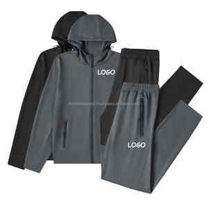 Vêtements de sport décontractés de jogging pour hommes fermeture éclair complète survêtement en polyester ensemble survêtement de sport avec logo personnalisé pour hommes - Product Image 5