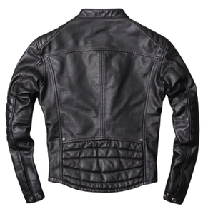 Veste en cuir véritable vieilli style Cafe Racer pour homme, veste de motard - Product Image 2