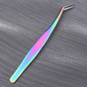 Juego de Pinzas para Pestañas de Acero Inoxidable de Precisión, Puntas Suaves, Colores Dorado, Plateado y Arcoíris para Uso Estético - Product Image 4