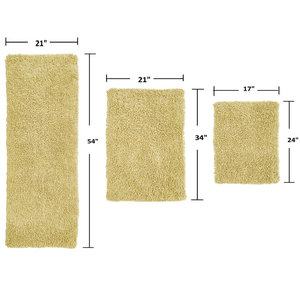Customised Modern Handcrafted Modern Luxury Hearon Rectangle 100% Cotton Non-Slip 3 piece Bath Rug <b>Set</b> For Bath <b>Mats</b> - Product Image 2
