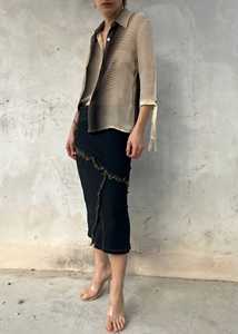 Jupe midi en jean asymétrique pour femme GRACE COLLECTION, avec ceinture simple, délavée, bleu foncé, coupe classique, pour l'hiver - Product Image 6