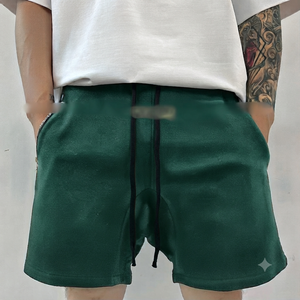 Men's Solid Color Cotton Bermuda <b>Shorts</b> Mid Waist Drawstring Closure Casual Loose Fit Breathable <b>Woven</b> Fabric Style - Product Image 6