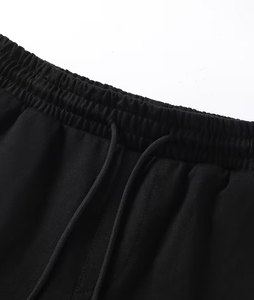 Men's Solid Black Sport Shorts With Drawstring Waist Quick Dry Fabric Mid Rise Fit Casual Style Polyester Material - Product Image 3