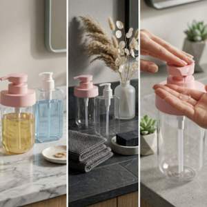 ขวดพลาสติก PET ทรงเหลี่ยม ขนาดสั่งทำพิเศษ 10,000 ชิ้น ขนาด 200 มล./300 มล./500 มล. สำหรับบรรจุภัณฑ์แชมพูแบบปั๊มและครีมอาบน้ำ - Product Image 2