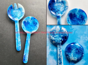 High Quality FAIZA CRAFT Resin Flatware Set <b>Mirrored</b> Finish Dishwasher <b>Microwave</b> Oven Safe Customized Wholesale Supplies Indian - Product Image 6