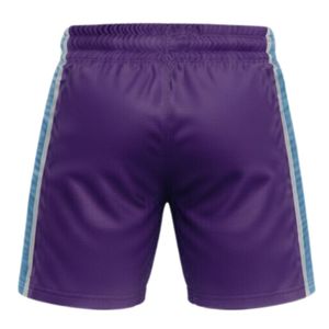 Shorts de sport athlétiques pour hommes, imprimés sublimés violet, en polyester, avec cordon de serrage et bande latérale, pour l'entraînement et les matchs de hockey sur glace - Product Image 2