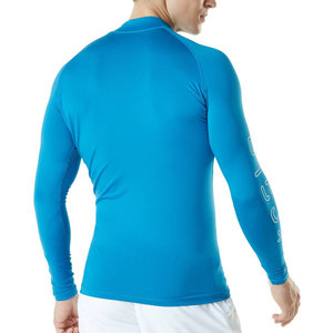 Maillots de bain anti-UV en polyester et élasthanne pour hommes, couleur bleue, sublimation intégrale, manches longues, UPF50+, séchage rapide, respirant, écologique, 160g, logo personnalisé - Product Image 4