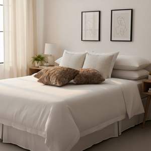 LuxeFur Ensemble de 5 housses de coussin en lin floral marron et beige neutre, élégantes et confortables pour canapé et lit - Product Image 5