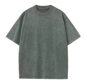 T-shirt personnalisé en gros, design sur mesure, délavé à l'acide, poids lourd, pour hommes, t-shirt unisexe de haute qualité - Product Image 3