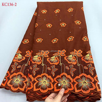 KC136 gros lafaya africain suisse Voile dentelle tissu dernier Lafaya nigérian dentelle broderie 100% coton Dubaï Style pour la fête