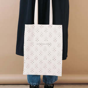 Artisanal <b>Block</b> Print Tote Bag Sustainable Everyday Use Handbag High Quality Different Pattern Floral Minimal Design Clothes Bag - Product Image 4
