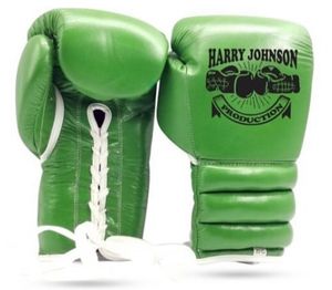 HARRY JOHNSON PRODUCTION Leather Boxing Gloves <b>White</b> Red Black <b>Lace</b>-Up Wrist Full Finger Adult Training Gear - Product Image 5