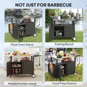 Chariot de camping pour barbecues, chariot de barbecue portable pour les aventures en plein air - Product Image 6