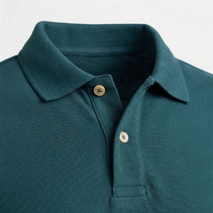 Polo à manches courtes pour homme en coton piqué, décontracté, respirant, coupe classique, design uni tricoté - Product Image 4